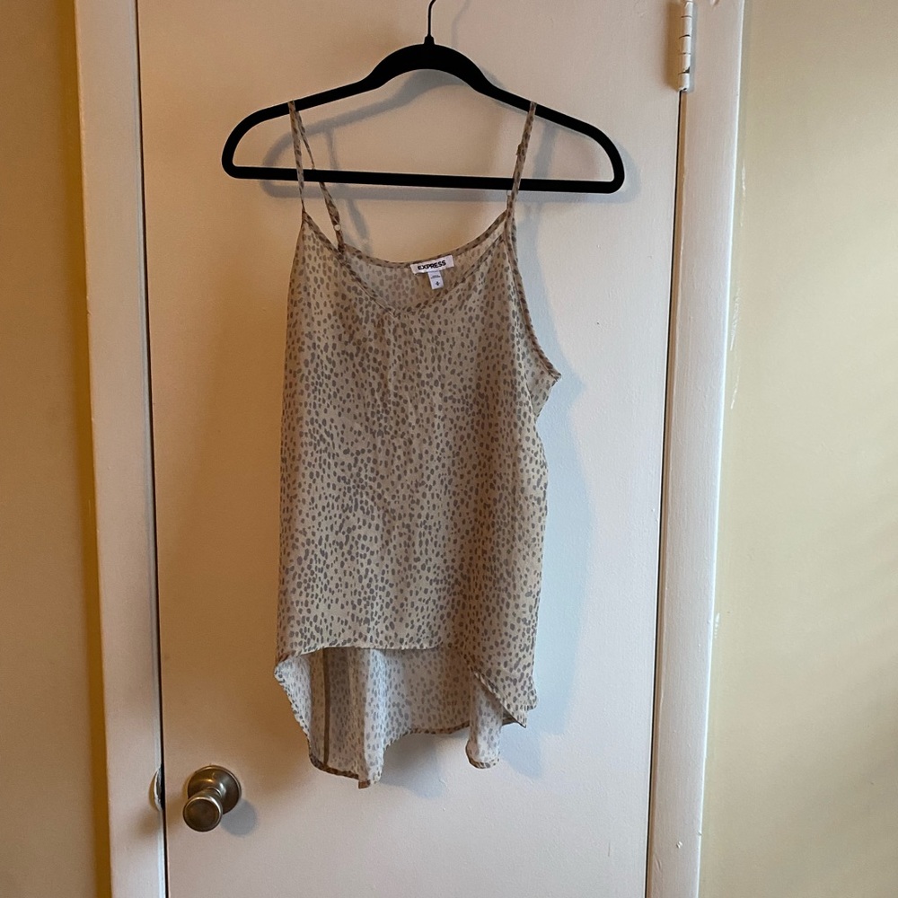 *Express cheetah high low sheer tank top size medium